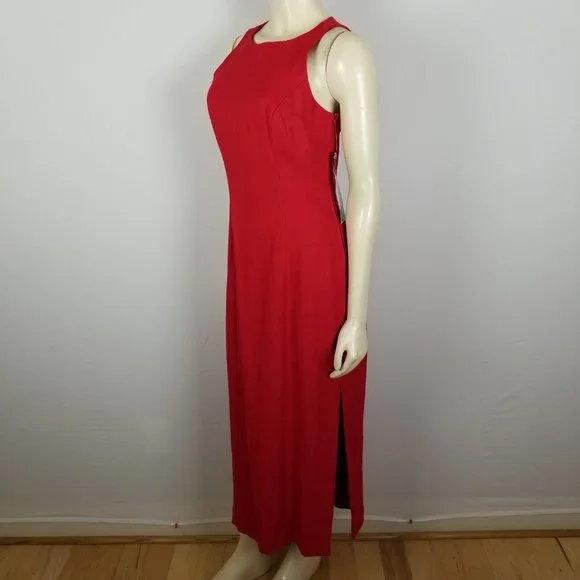 Vintage Jennifer Jeffries red long length open back formal red dress sz 6 - Picture 4 of 8